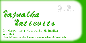 hajnalka matievits business card